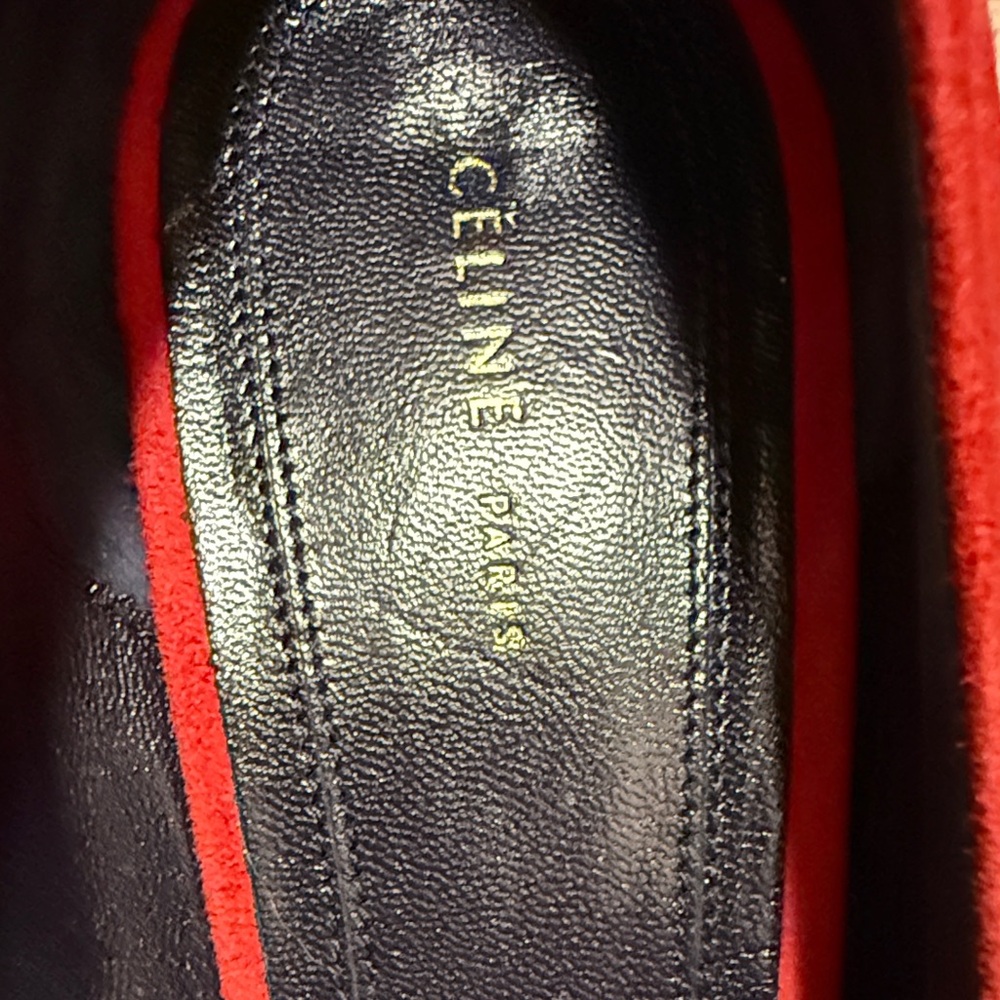 Celine Vibrant Red Suede Heels - Picture 5 of 6